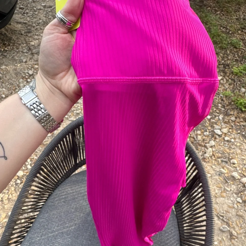 Target Women's Fuchsia/Magenta Ribbed Track Pants - Picture 3 of 3